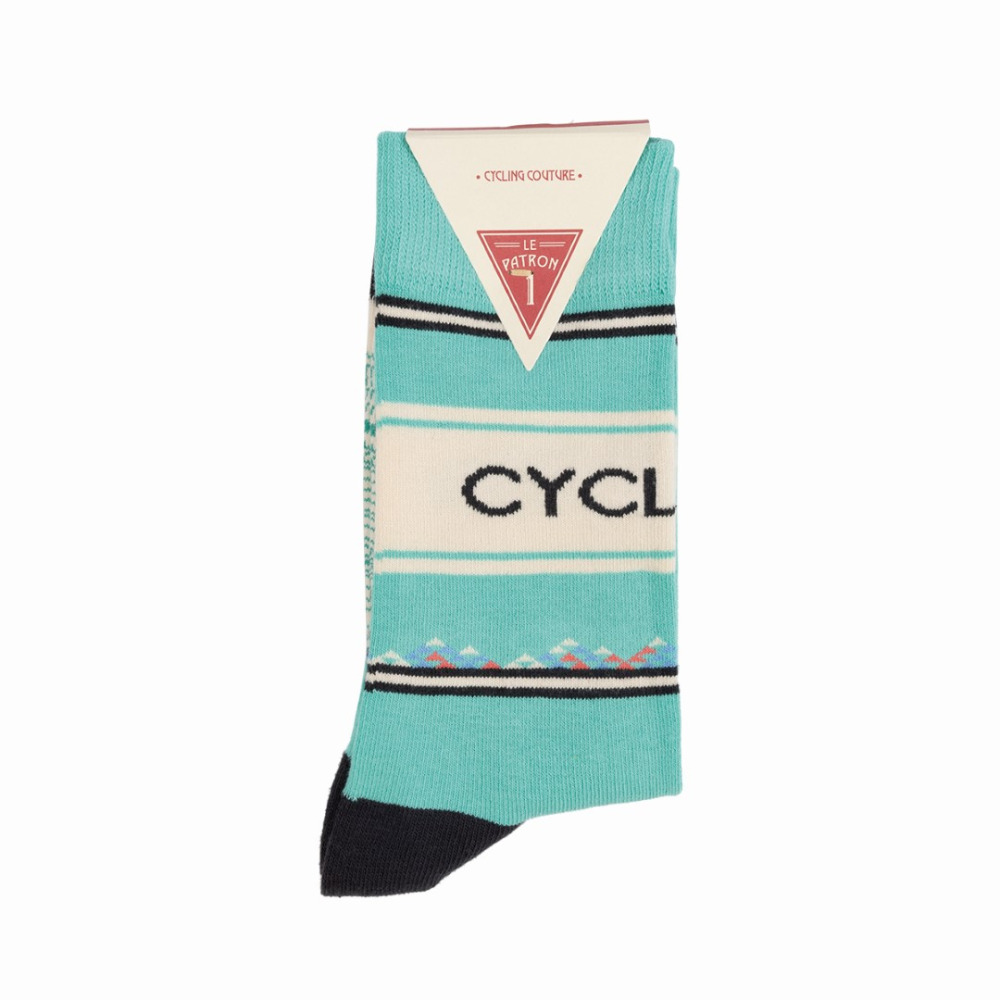 Le Patron Cyclismo Socks celeste