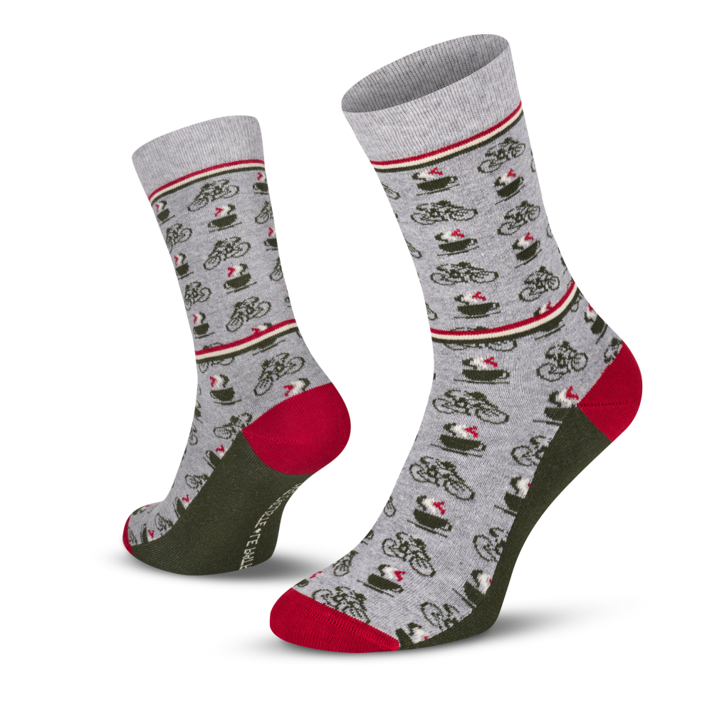 Le Patron Cafe Cycliste Socks grey melange