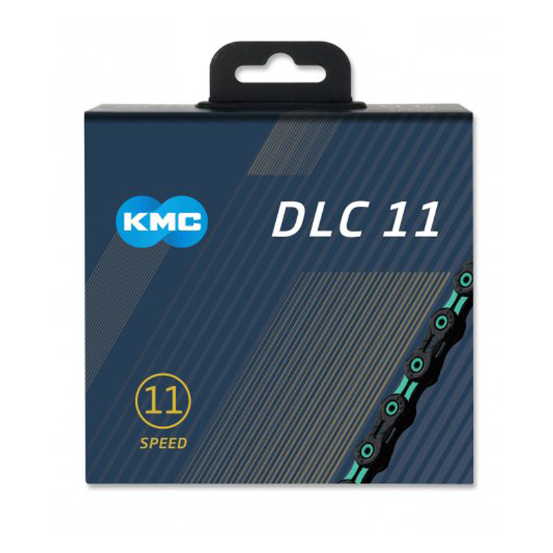 KMC Kette DLC 11 1​/​2″ x 11​/​128″ Black​/​Celeste – 116 Glieder