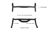 REDSHIFT Low Flare Top Shelf Handlebar, 44cm Width, 50mm Rise, 10 Grad Flare, black