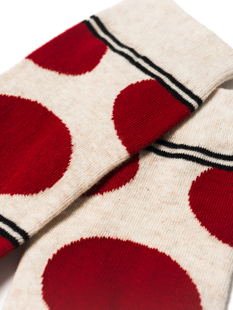 Le Patron Polka Socks red ecru