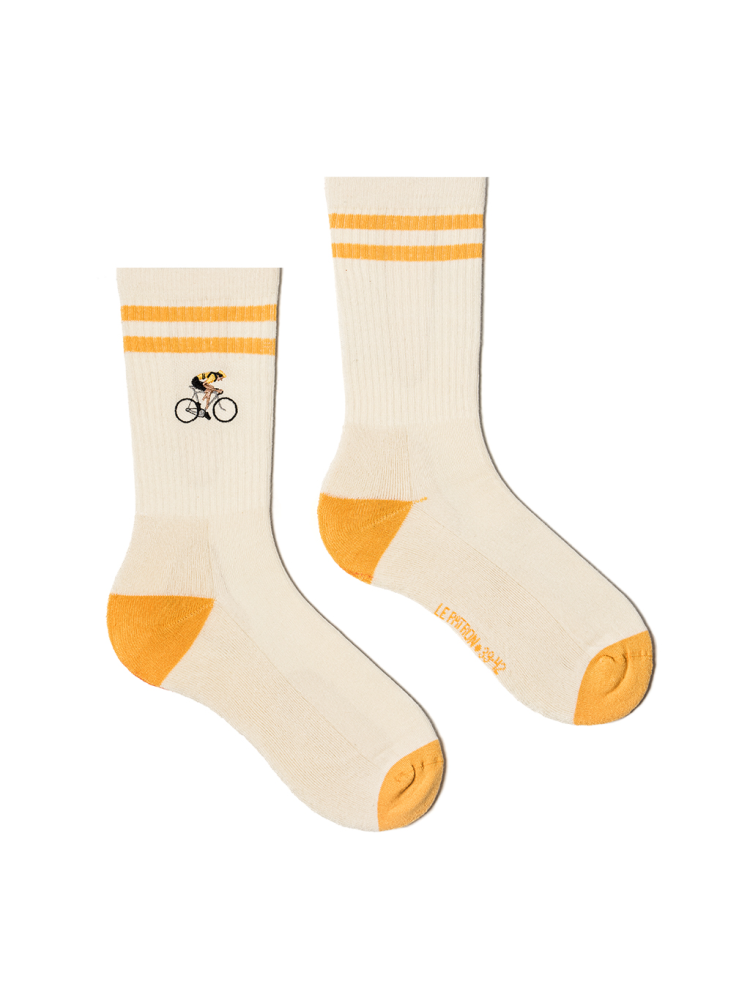 Le Patron Crew Cyclist Socks french yellow