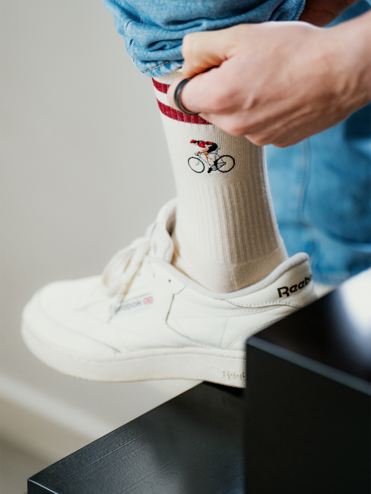 Le Patron Crew Cyclist Socks spanish red