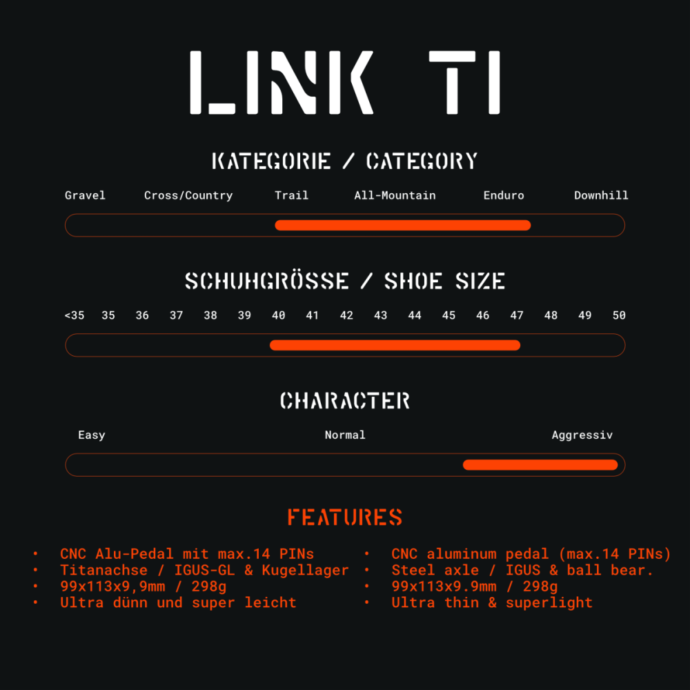 Tatze TATZE LINK Pedal Titan, rot