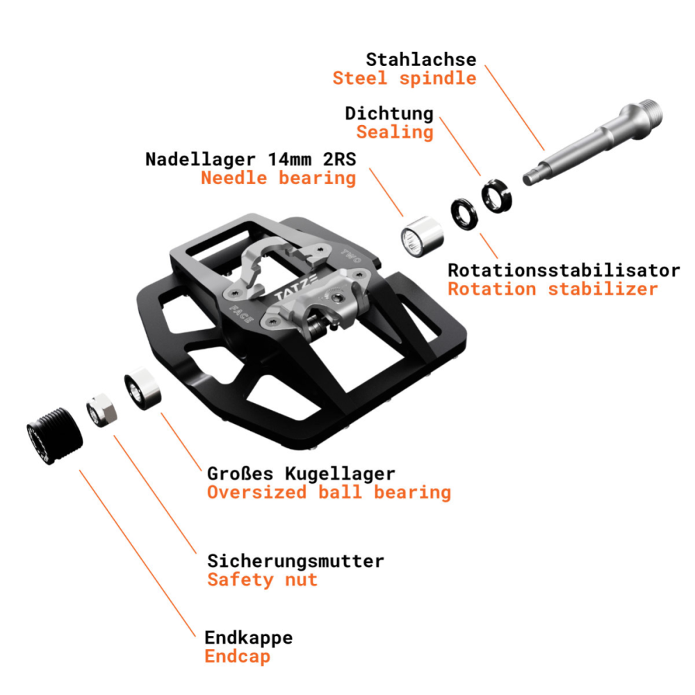 Tatze TATZE TWO-FACE 2 Titan Pedal, rot