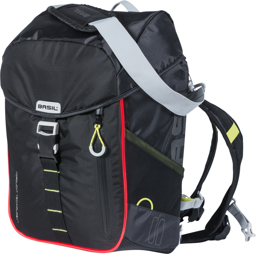 Basil Miles Nordlicht Fahrradrucksack schwarz/lime