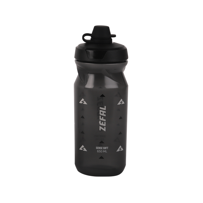 Bidon, SENSE SOFT no mud 65, 650ml, SMOKE BLACK/BLACK-GREY, SOFT-CAP Silikon