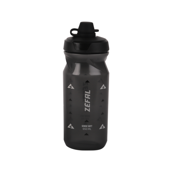 Bidon, SENSE SOFT no mud 65, 650ml, SMOKE BLACK/BLACK-GREY, SOFT-CAP Silikon