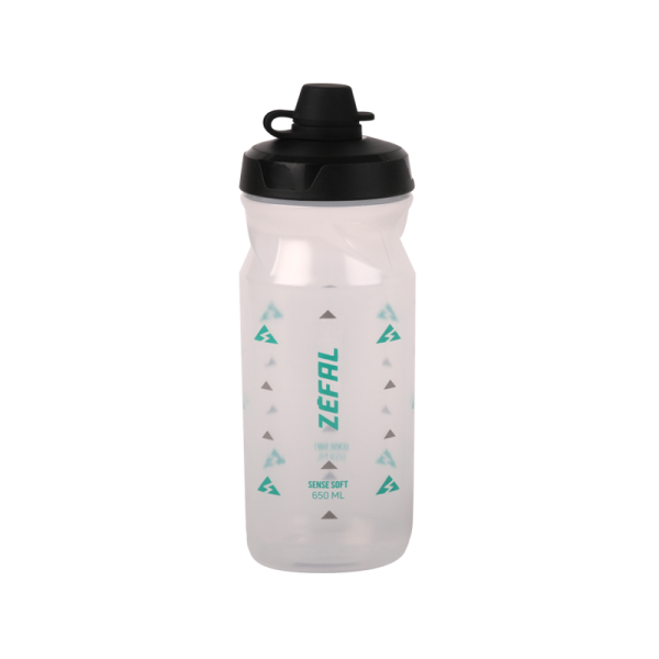 Bidon, SENSE SOFT no mud 65, 650ml, TRANSLUCENT/GREY-GREEN, SOFT-CAP Silikon