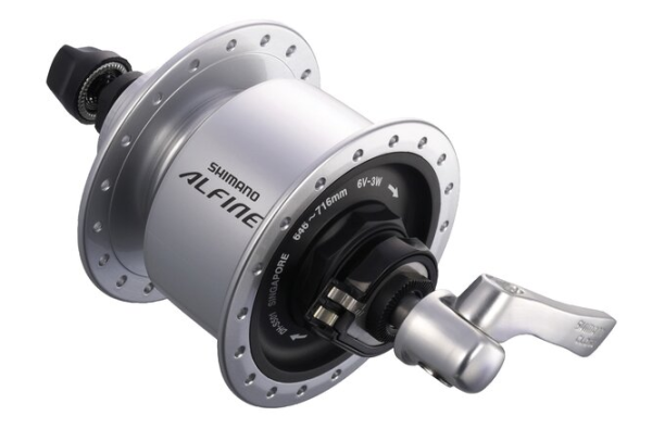 Shimano Nabendynamo ALFINE DH-S501 100 mm Center-Lock 36-Loch 6V/3.0W QR silber