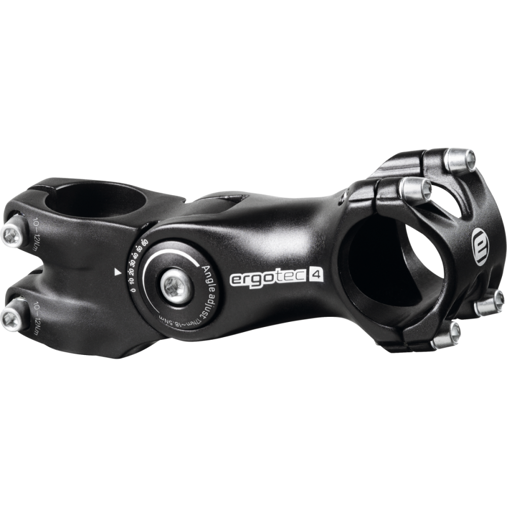 Ergotec Vorbau, OCTOPUS2, 31.8mm, 75mm, -10°/+60° Klemm-ID:28.6 AL6061 schwarz-sand L4