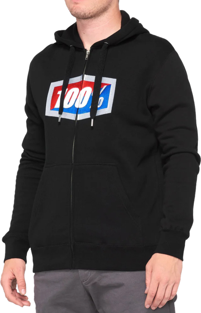 100percent Official Zip Hoodie Fleece Black schwarz S