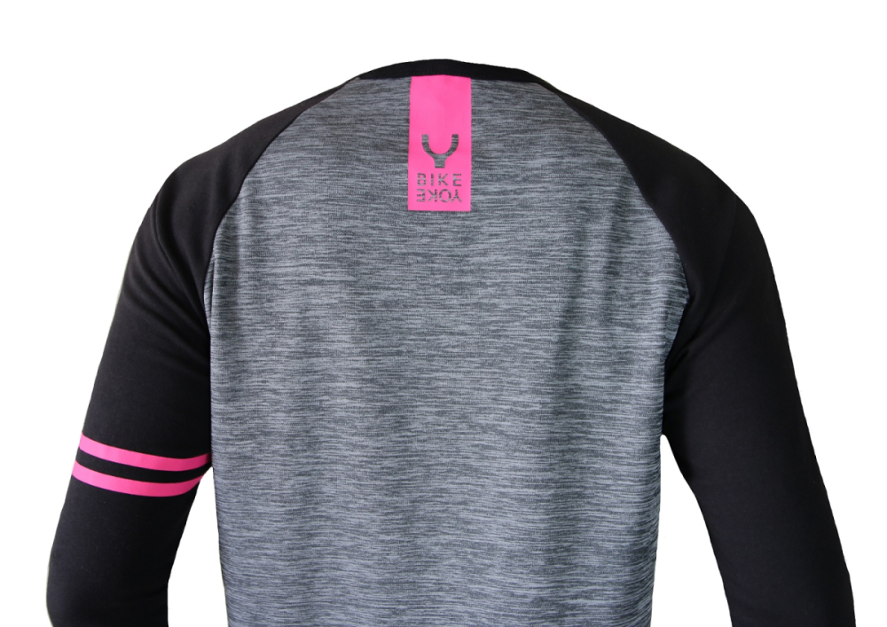 BikeYoke Jersey 3/4, S. Grey/Pink.
