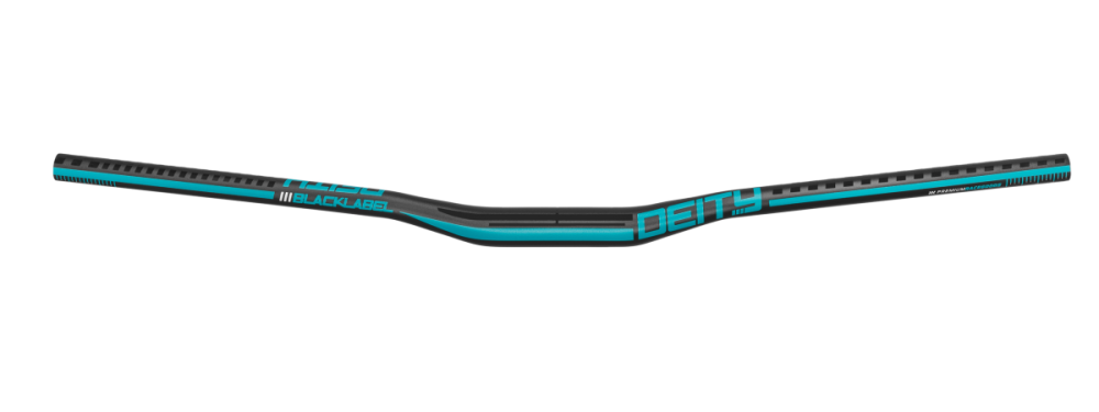 Deity Blacklabel 800 Lenker, 800 mm, 15 mm Rise, 31.8 mm Lenkerklemmung. Black / Turquoise.