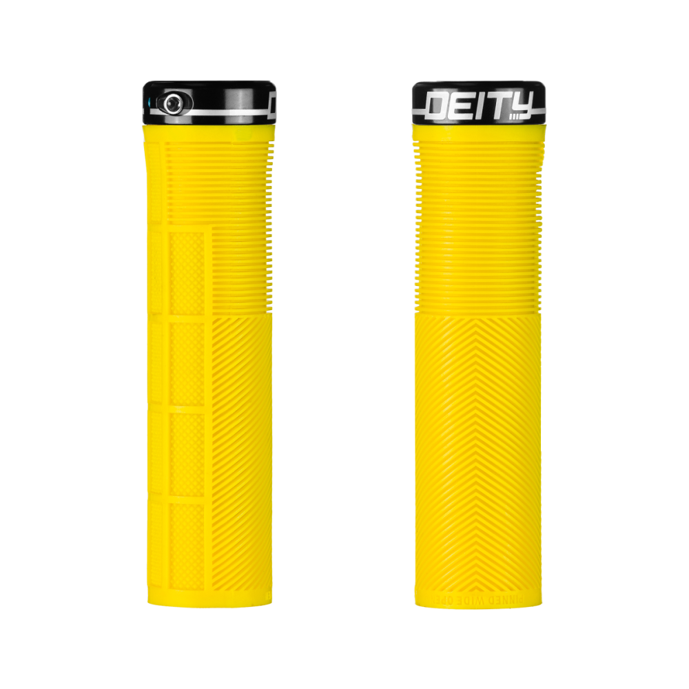 Deity Knuckleduster Lock-on Grip. Yellow.