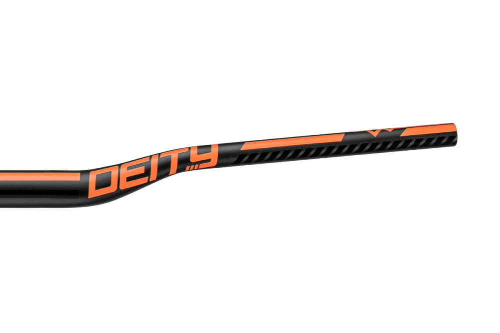 Deity Ridgeline Lenker, 800 mm, 25 mm Rise, 35 mm Lenkerklemmung. Black / Orange.