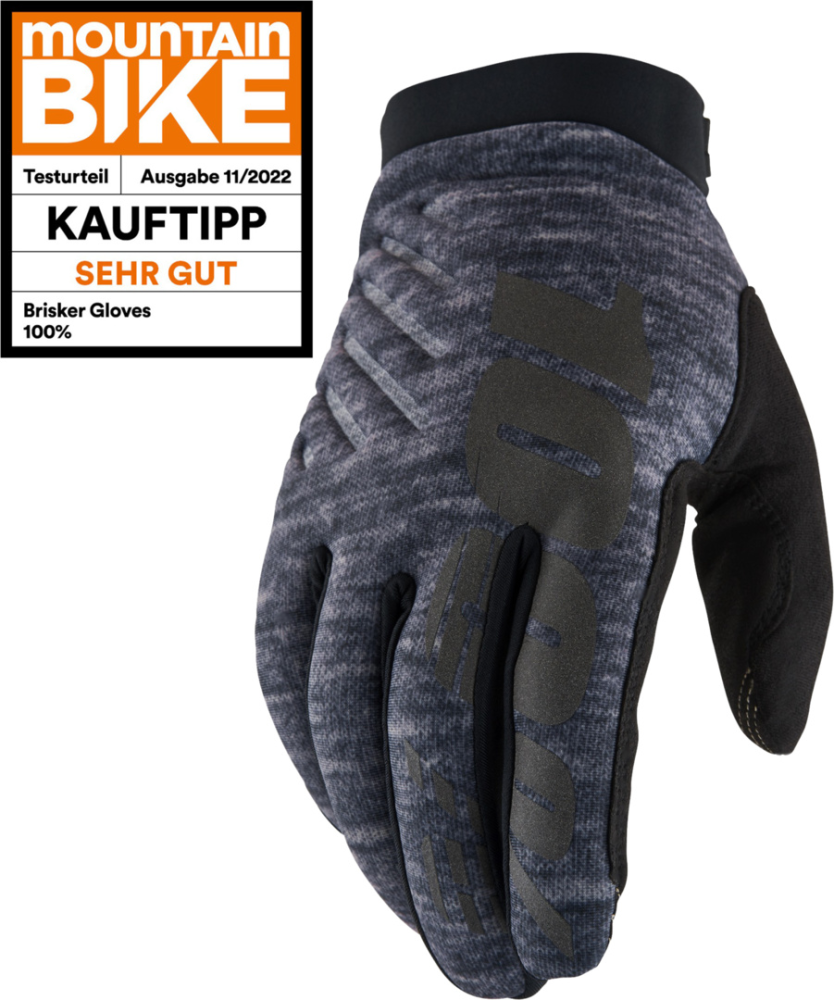 100percent Brisker Gloves Heather Grey grau XL