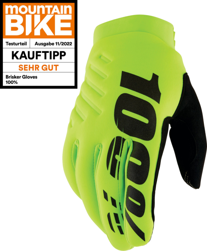 100percent Brisker Youth Gloves - Fluo Yellow S