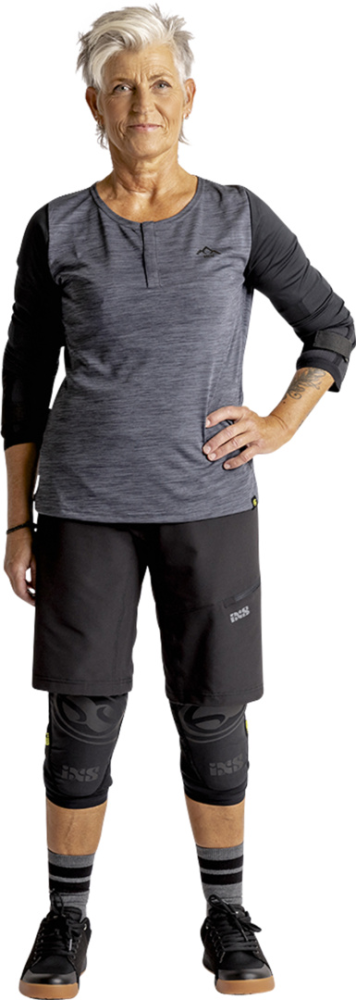 IXS Women's Carve X 3/4 Henley graphit-solid schwarz 34