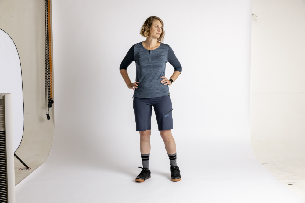IXS Women's Carve X 3/4 Henley storm-marine 36