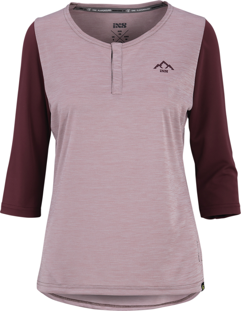 IXS Women's Carve X 3/4 Henley taupe-raisin 42