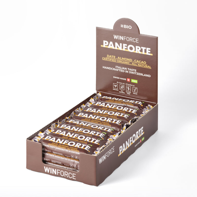 WINFORCE PANFORTE Riegel - Box 24 x 60 g - Date Almond Cacao