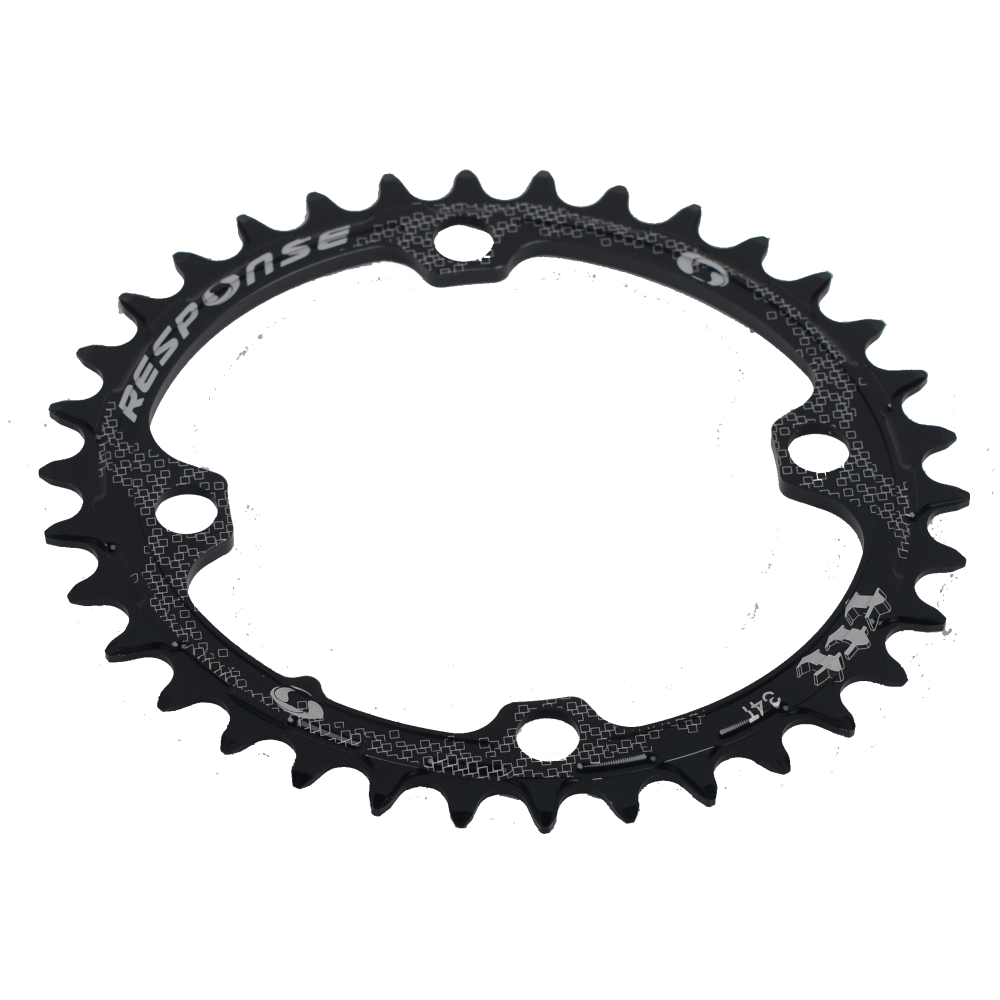 Kettenblatt, BCD104 T34 OVAL Alu 7075 CNC 10/11 Speed - Thick Thin Thick black