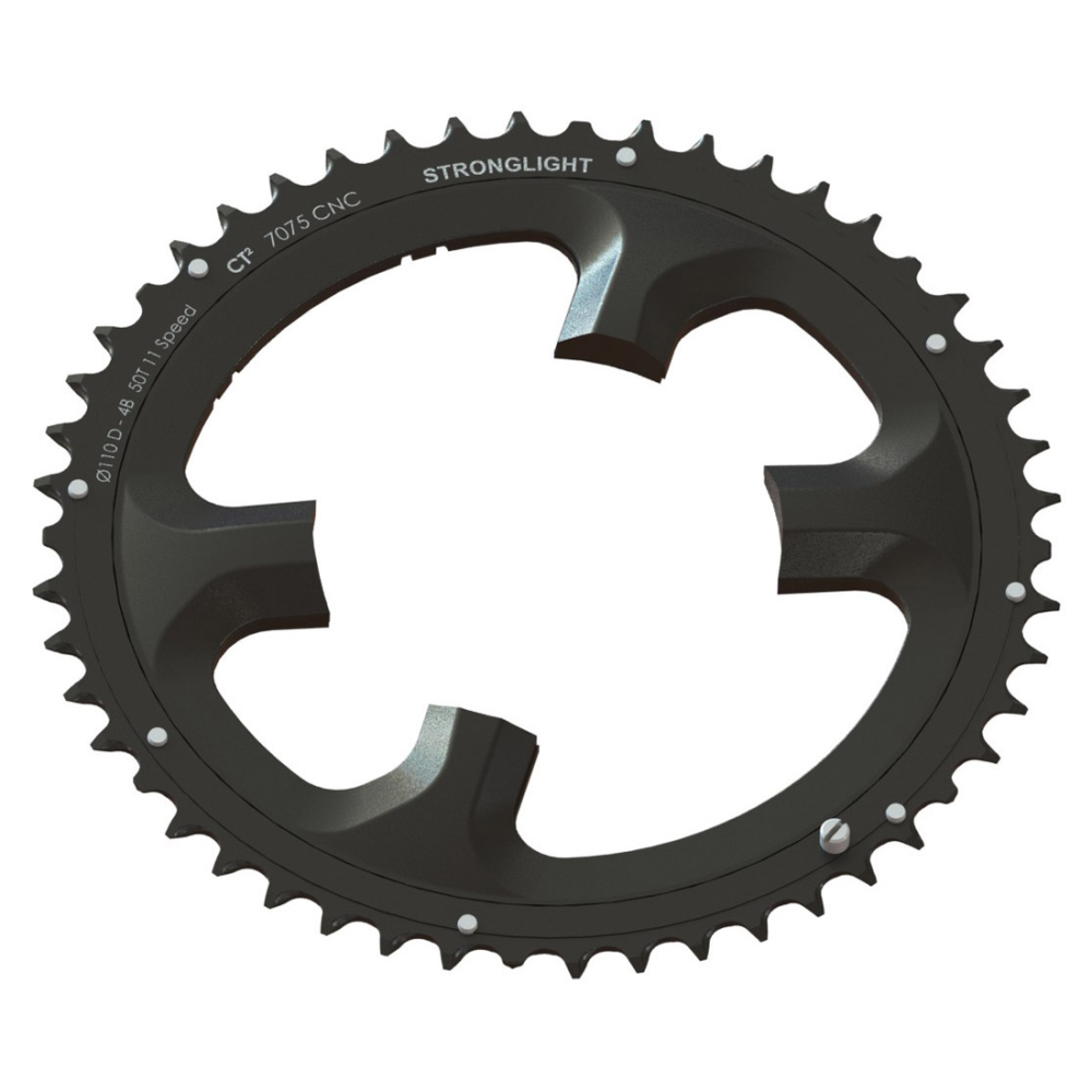 Stronglight Kettenblatt,DURA-ACE Comp. 130, 53, black, CSA+,FC7900,Double out, 5 arms