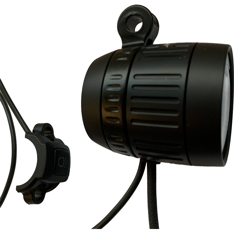 Scheinwerfer E-Bike, IQ-XM 120/170 Lux, DC 9-48V, 16W, ALU schwarz, hängend 168VU35, solo