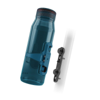 Fidlock TWIST Trinkflasche 700 ml Life, Set (mit Bottle Connector, mit Bike Base). Clear Dark Blue.