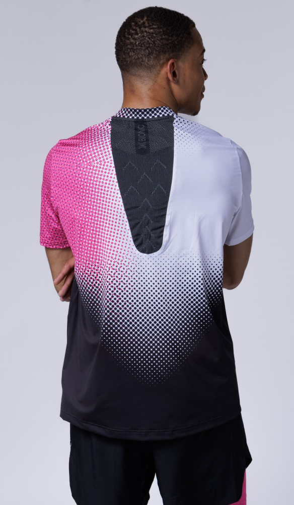 X-BIONIC Men CoreFusion Run Shirt SH SL dot fade/white/neo pink